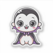 Bébé Vampire Kawaii Autocollant Halloween (Devant)