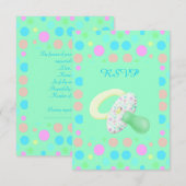 BÉBÉ VERT À LA MINTE SOAUT BABY SHOWER RSVP (Devant / Derrière)