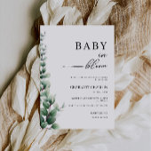 Bébé vert en fleur Baby shower Invitation
