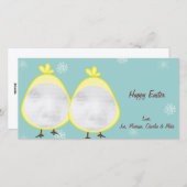 Bébé vert poussin Cartes photos de Pâques (Devant / Derrière)