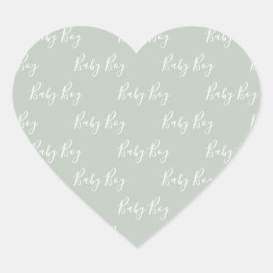 Bébé vert Sticker Coeur Script pour bébé