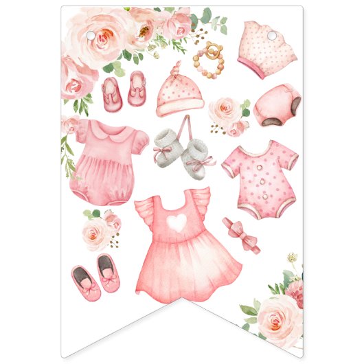 Bébé vêtements fille baby shower Bunting drapeaux (Deuxième drapeau)