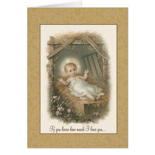 Bébé vintage Jésus dans Manger