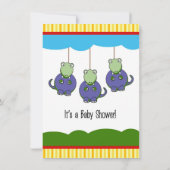 Bébé violet Dinosaures Douche Invitation (Dos)