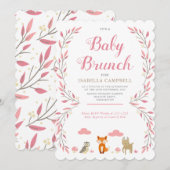 Bébé Woodland Brunch Invitation (Devant / Derrière)