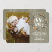 Bébé Woodland | FAIRE-PART DE NAISSANCE (Devant / Derrière)