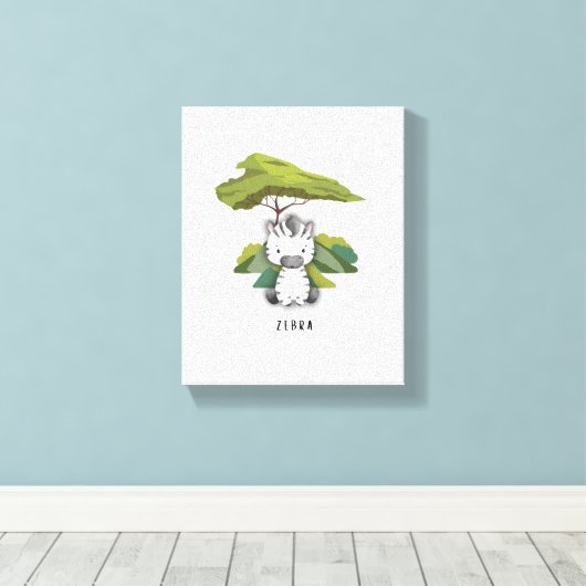 Bébé Zebra Safari toile Imprimer (Insitu (Plancher de Bois))
