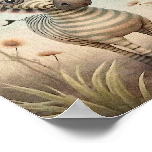 Bébé Zèbre Animal Africain | Impression Murale Zèb (Coin)