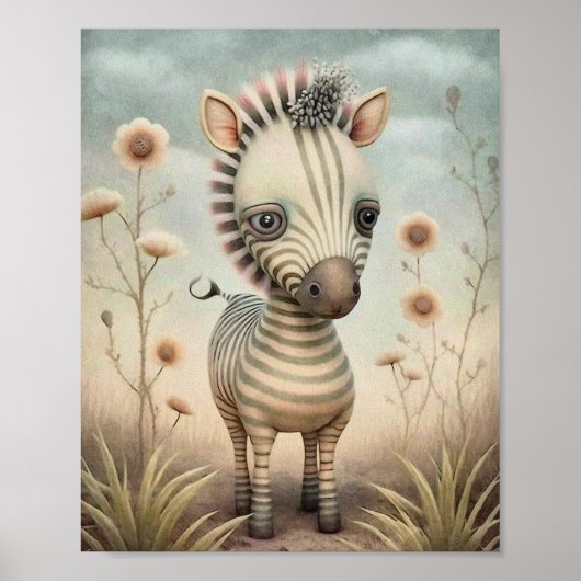 Bébé Zèbre Animal Africain | Impression Murale Zèb (Devant)