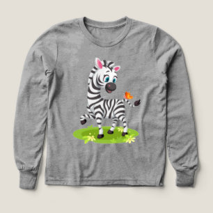 Bébé Zèbre Dessin Jouer avec Papillon-23960