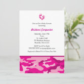 Bébée Camouflage rose Douche Invitations pieds CAM (Debout devant)