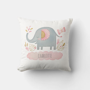 Bébée mignonne fille éléphant Coussin