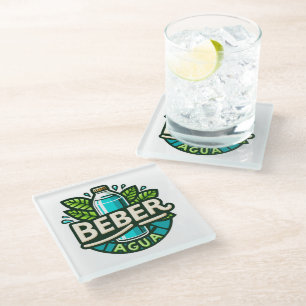 Beber agua glazen onderzetter
