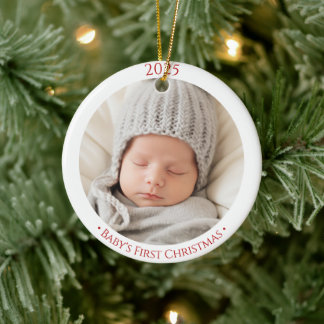 Bébés 1er Noël Custom Deux côtés Photo Ornement