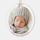 Bébés 1er Noël Custom Deux côtés Photo Ornement (Gauche)