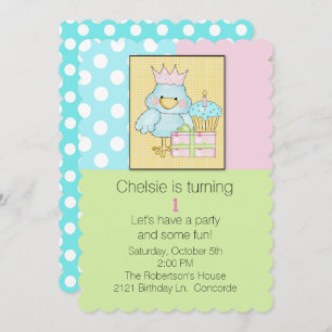 Bébés Blue Chic Invitation d'anniversaire