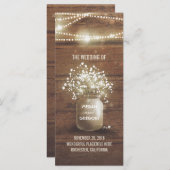 Bébé's Breath Mason Jar Rustic Wedding Programmes (Devant / Derrière)