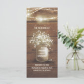 Bébé's Breath Mason Jar Rustic Wedding Programmes (Debout devant)