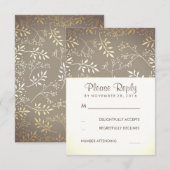 Bébé's Breath Rustic Gold Foil Mariage RSVP Cartes (Devant / Derrière)