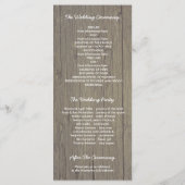 Bébé's Breath Rustic Wood Wedding Programmes (Dos)