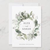 Bébé's Breath Wedding Invitations Gypsophila Sage (Devant)