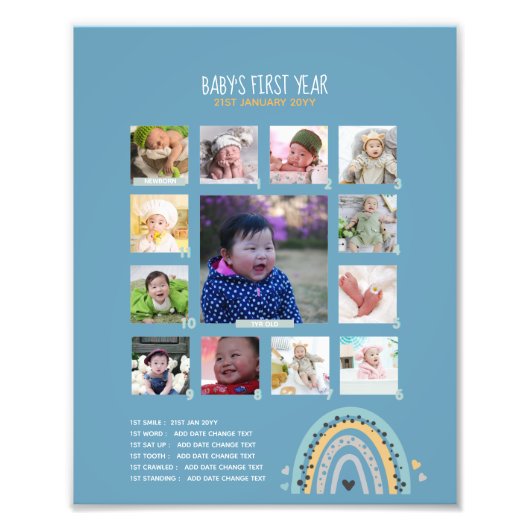 Bébés BUDGET 1ère année Grand-parent PHOTO Keepsak (Devant)