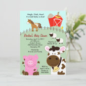 Bébés de ferme 5x7 Baby shower Invitation (Debout devant)