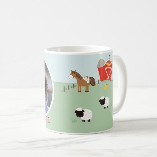 Bébés de ferme Barnyard Photo personnalisée Mug (Devant droit)