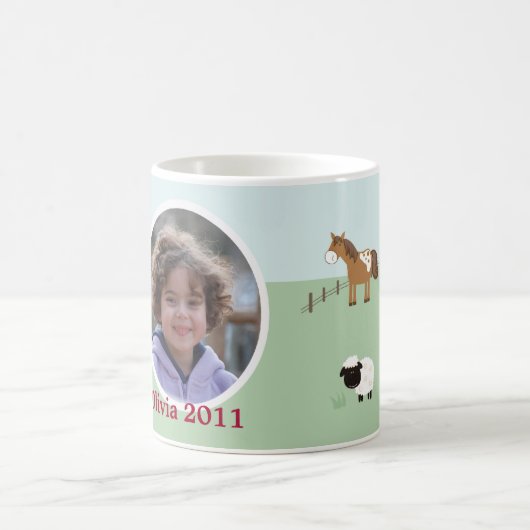 Bébés de ferme Barnyard Photo personnalisée Mug (Centre)