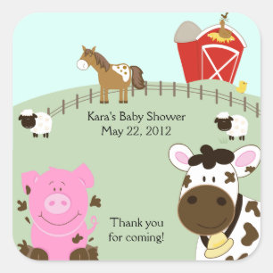 BÉBÉS DE FERME CARRÉ Barnyard Favoriser Sticker
