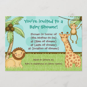 Bébés de jungle - invitation de baby shower