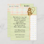 Bébés de la jungle, Baby shower garçon Invitation  (Devant / Derrière)