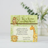 Bébés de la jungle, Baby shower garçon Invitation  (Debout devant)