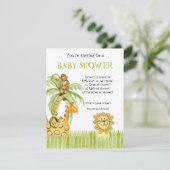 Bébés de la jungle, Baby shower garçon Invitation  (Debout devant)