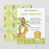 Bébés de la jungle, Baby shower garçon Invitation  (Devant / Derrière)