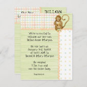 Bébés de la jungle, Bébé garçon Faire-part de nais (Devant / Derrière)