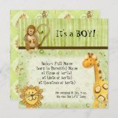 Bébés de la jungle, Faire-part de naissance de gar (Devant / Derrière)