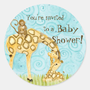 Bébés de la Jungle, Stickers Baby shower garçon - 