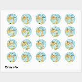 Bébés de la Jungle, Stickers bébé garçon - Bleu (Feuille)