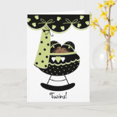 Bébés jumeaux dormant Nouvelle carte de voeux pour (Fleur jaune)