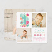 Bébés Numéro 1 1er Anniversaire Cartes photos (Devant / Derrière)