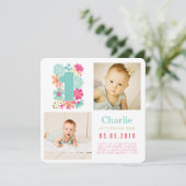 Bébés Numéro 1 1er Anniversaire Cartes photos (Debout devant)