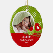 Bébés premier Noël ornement photo bébé oiseau (Droite)