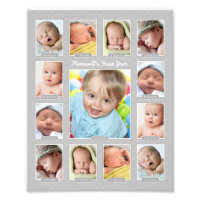 Bébés Première année Grey Keepsaké Photo Collage