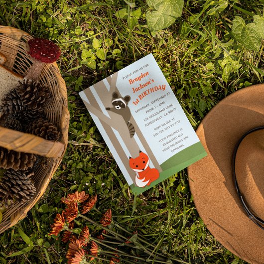 Bébés Woodland Invitation d'anniversaire