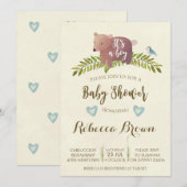 beboste beer  van baby shower kaart (Voorkant / Achterkant)