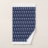 Bécasseau bleu blanc de la marine Monogramme Ba na (Serviette à main)