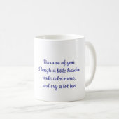 Because of you mug koffiemok (Voorkant rechts)