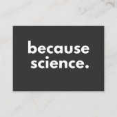 Because Science Visitekaartje (Voorkant)