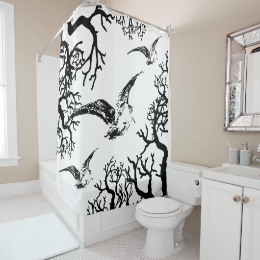 Beccacce maliarde in volo tra rami douchegordijn (In situ)